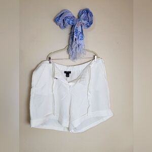 Lane Bryant Linen Cuffed Shorts w/Tie Belt